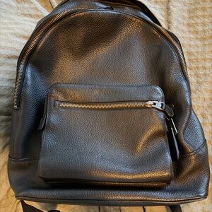 Coach Black Leather Men's Backpack